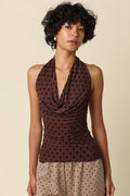 Rave Polka Halter in Brown