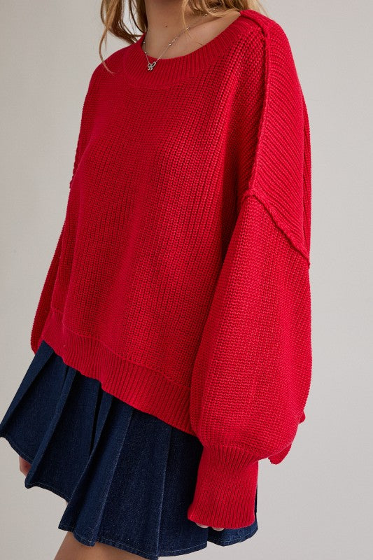 Sugar Talking Sweater in Red