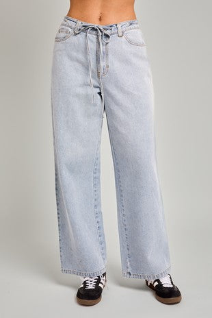 Waist Bow Light Jeans