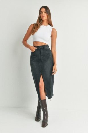 Wilfred Black Denim Skirt