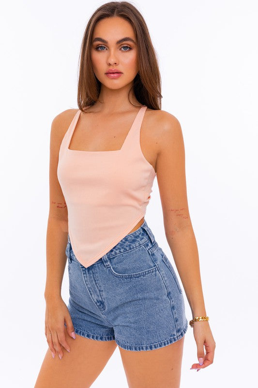 Back Me Up Halter in Peach