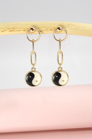 Yin-Yang Drop Earrings